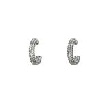 206177 Simple Diamante Crystal Hoop Earrings (Silver-Tone)