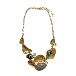 2011388 Contemporary Gold-Tone Crystal-Detail Necklace