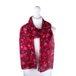 SHPS1318 Pretty Winter Floral Glitter Print Scarf (3 Assorted Colours)