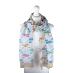 SHLP1591 Beautiful Dragonfly Border Print Scarf (3 Assorted Colours)