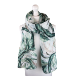 SHLP1611 Paradise Leaf Print Scarf with Silver-Foil Specks (Colour as shown)