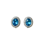 206291BL Glamorous Blue Crystal Diamanté Clip Earrings