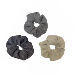 SH0056 Fabric Shimmer Scrunchie in Light, Mid & Dark Grey
