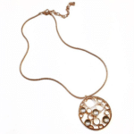 T9490N Stylish Modernity Eternal Circles Pendant Necklace