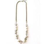 208419GY Heritage Crystal Pearl Long Necklace - Howlite Grey