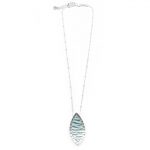 T9588 Kauai Leaves Pendant Necklace in Shore Blue
