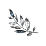 T9634 Silver-Look Leaf Brooch