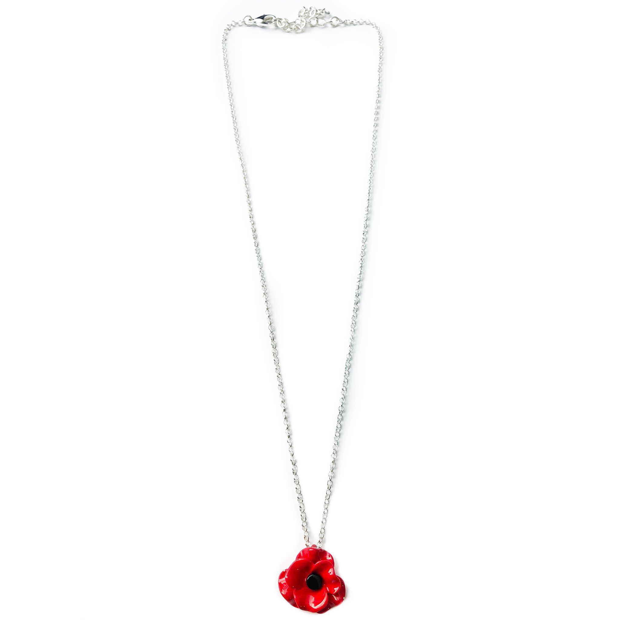 T9643 Pretty Resin Poppy Pendant Necklace SHSales Jewellery