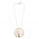 2010078R Summer Embellishments Tree of Life Necklace in Imitation Rose-Gold