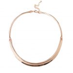 T9699 Modern Muse Polished Rose-Gold look Collar Necklace.