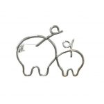 T9743 Imitation-Silver Contemporary Piglets Brooch
