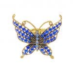 200241BL Aurelia Crystal Butterfly Ring in Blue