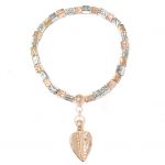 203934 Tierra Two-Tone Leaf Bracelet