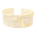 203952CR Contemporary Mother-of-Pearl Effect Cuff in Cream