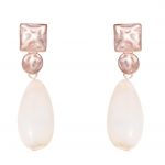 205546R Carus Natural Stone Drop Earrings in Rose Gold