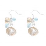205571B Ocean Jewels Summer Shell Earrings in Blue