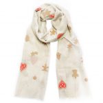 SH9042 Festive Shimmer Love & Gingerbread Scarf (3 Colours)