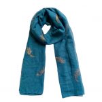SHTR6422 Elegant Shimmering Feather Print Scarf