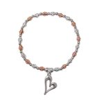 204062 Valentina Two-Tone Heart Links Bracelet