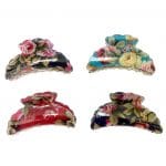 SH6767 Floral Print Acrylic Hair Clamp