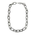 2010207 Sofia Silver Tone Crystal Detail Links Necklace
