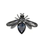 200875B Stunning Crystal Bee Brooch in Midnight Black