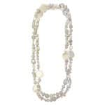 2010329 Beautiful Beaded Shell & Crystal Necklace (Long)