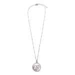 T9755 Floating Crystals Contemporary Pendant Necklace in Silver-Tone