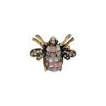 200860P Crystal Bee Brooch - Gold-Tone with Pink Details