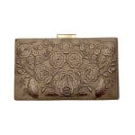 EB0178 Floral Embroidery Effect Evening Bag - Taupe