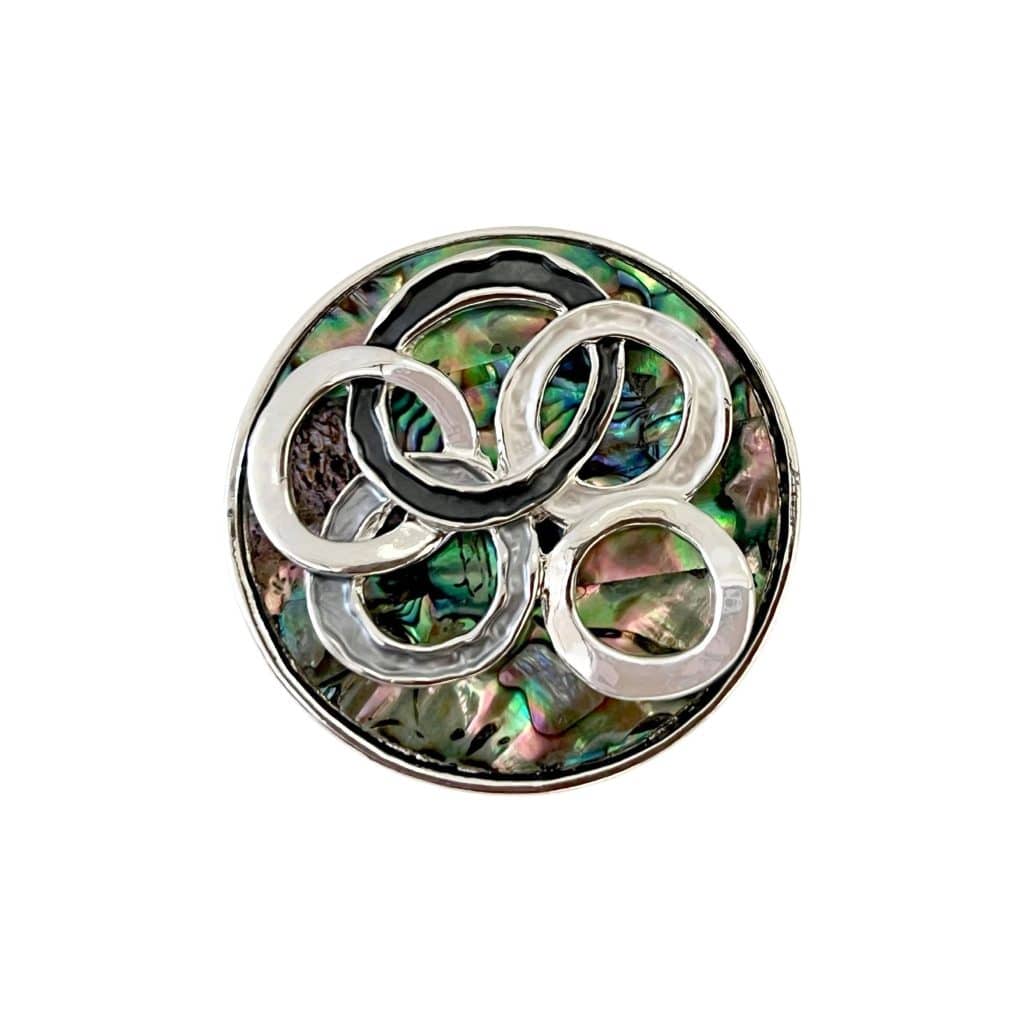 200907 Contemporary Abalone Rings Scarf Clip/Brooch SHSales