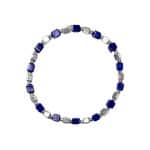 205020B Eva Summer Blue & Silver-Tone Beaded Bracelet