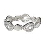 205004 Ella Silver-Tone Filigree Detail Stretch Bracelet
