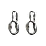 205752S Silver-Tone Contemporary Hoop Duo Earrings