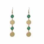 205819G Nante Gold-Tone Drop Earrings - Green