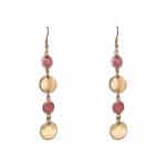 205819P Nante Gold-Tone Drop Earrings - Pink