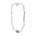 2010889S Tara Silver-Tone Natural Stone Links Necklace