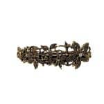 SH5333 Ornate Diamante Flower Hair Slide/Clamp (Antique Gold-Tone)