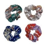 SH8624 Chic Scarf Print Scrunchies (4 Assorted Designs)