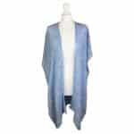 SHFC855  Pastel Blue Daisy Print One-Size Summer Shawl