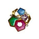 200946 Contemporary Enamelled Crystal Magnetic Scarf Clip/Brooch