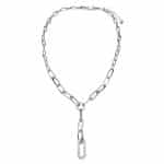 2010981 Elegant Crystal Links Necklace - Silver-Tone