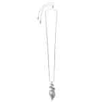 2011119 Contemporary Long-Line Silver-Tone Pendant Necklace