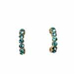205928GR Gialla Crystal Half Hoop Earrings - Green