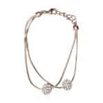 1031732 Double Diamanté Crystal Bracelet in Rose-Gold Tone