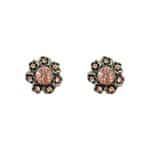 2041219CO Beautiful Pink Crystal Flower Earrings