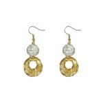204460G Two-Tone Summer Circles Drop Earrings 