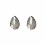 205979S Contemporary Pear-Drop Silver-Tone Earrings