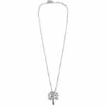 T9573 Elegant Contemporary Tree Pendant Necklace in Silver-Tone
