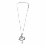 T9768 Contemporary Tree of Life Pendant Necklace in Silver-Tone
